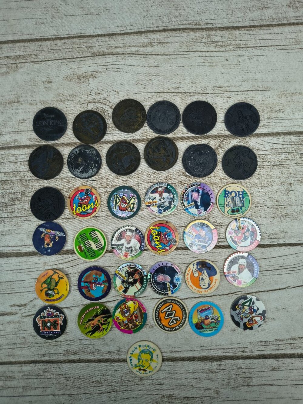 37 Vintage 1990s POGS Mixed Lot with POG Slammers